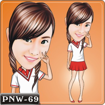 電信人像Q版漫畫PNW-69 遠傳妹妹Q版畫